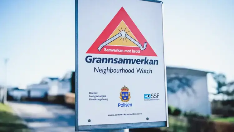 Skylt för Grannsamverkan från Polisen