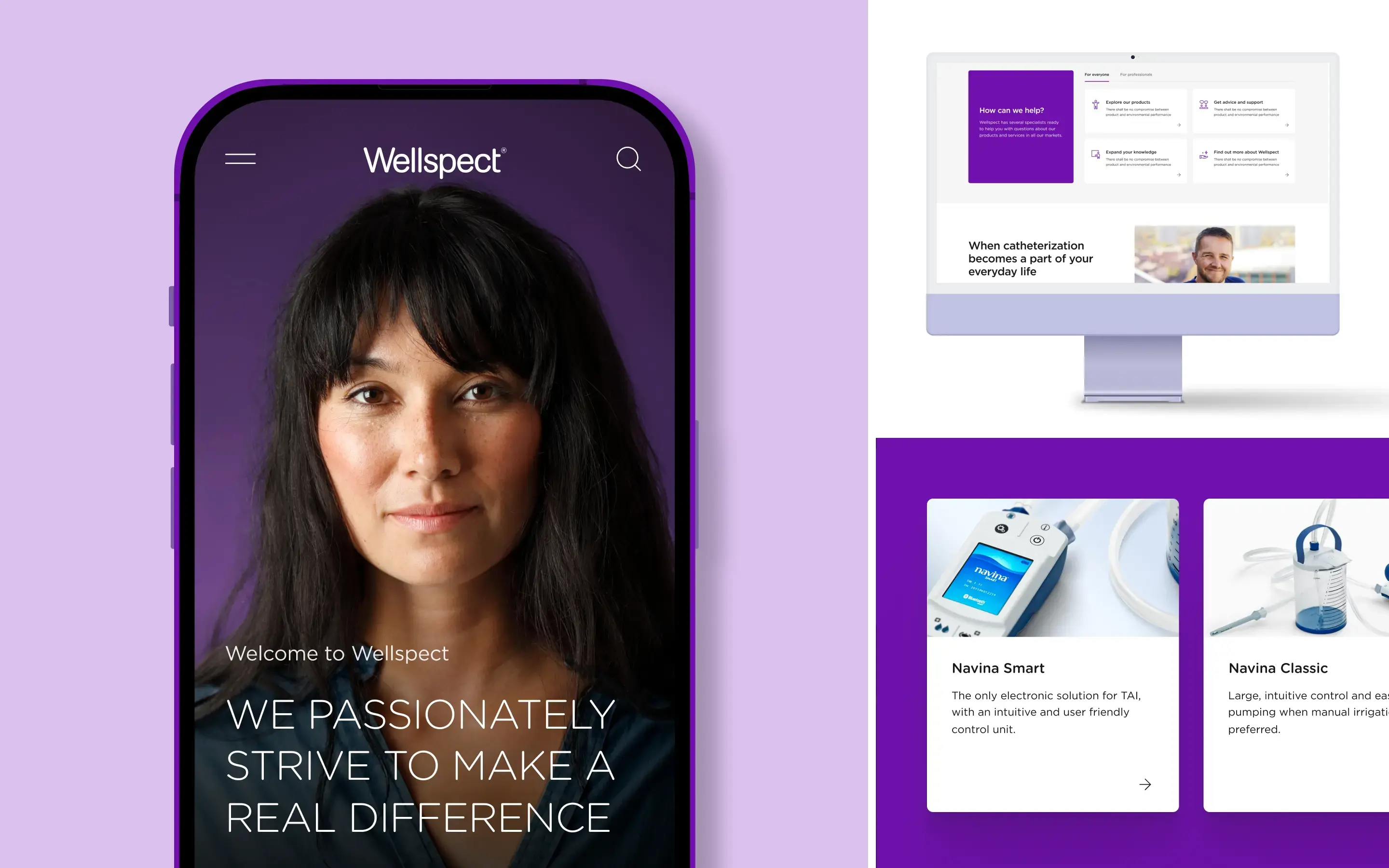 Wellspect-appen och exempelvyer