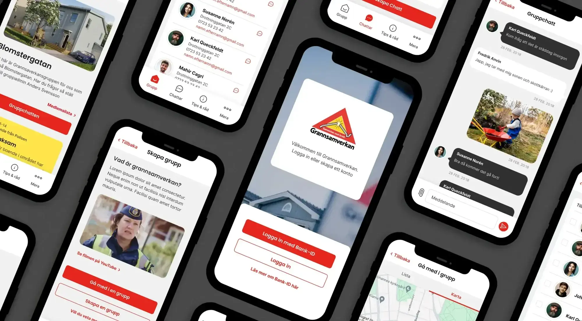 Neighbourhood Watch app with different views